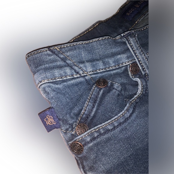 Rock & Republic Kasandra Mid Low Rise Boot Cut Straight Dark Wash Y2K Jeans 4 - Picture 6 of 11